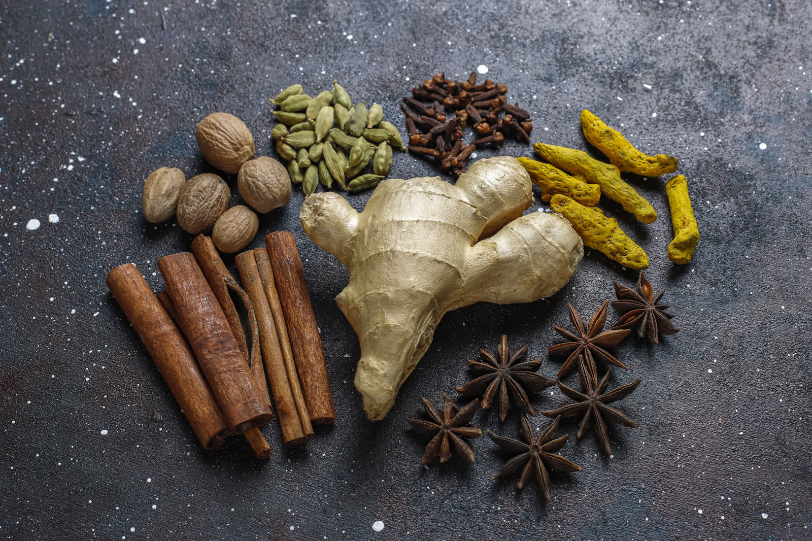 Assortment of winter spices